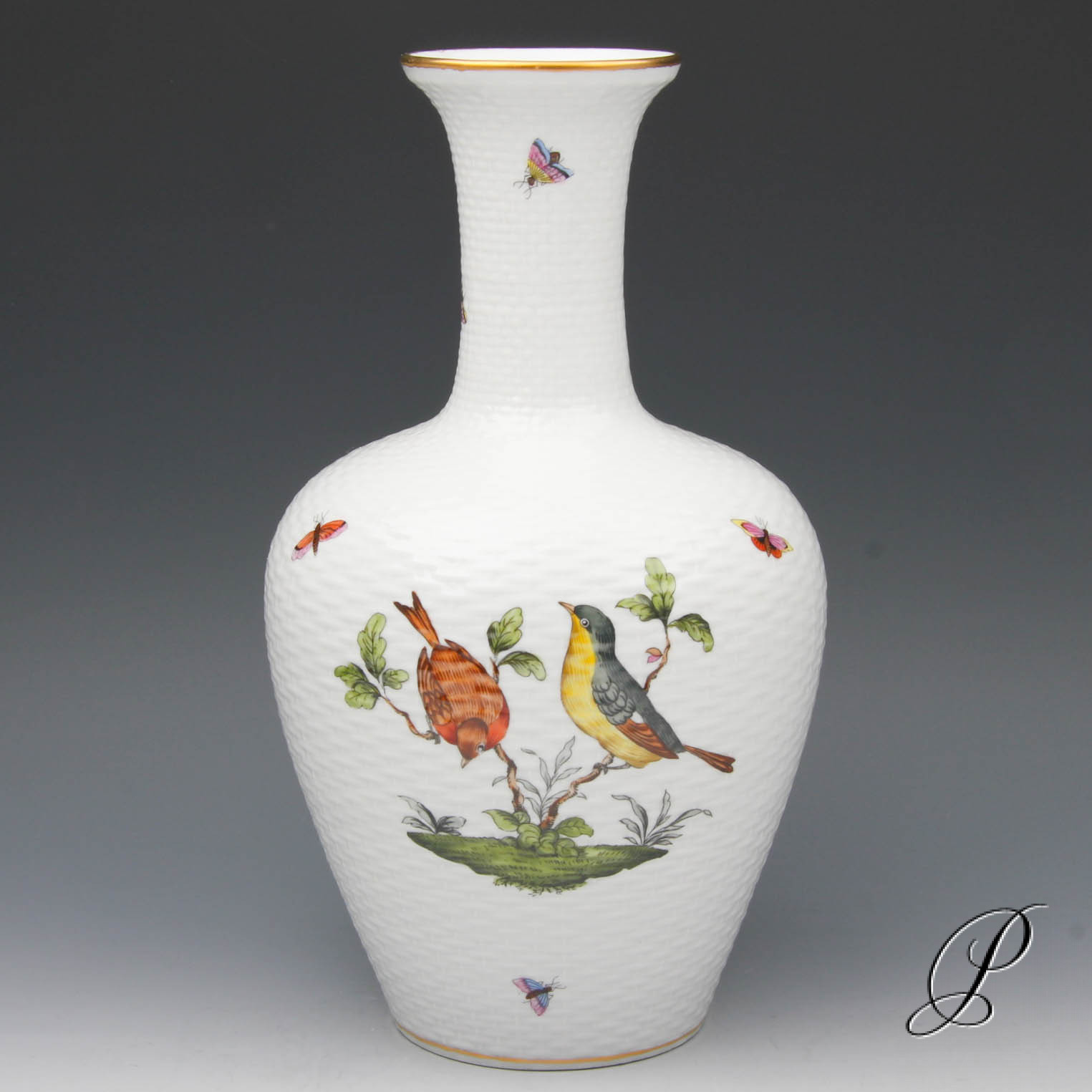 große bauchige Vase Herend im Dekor Rothschild Porzellan & Porcelain
