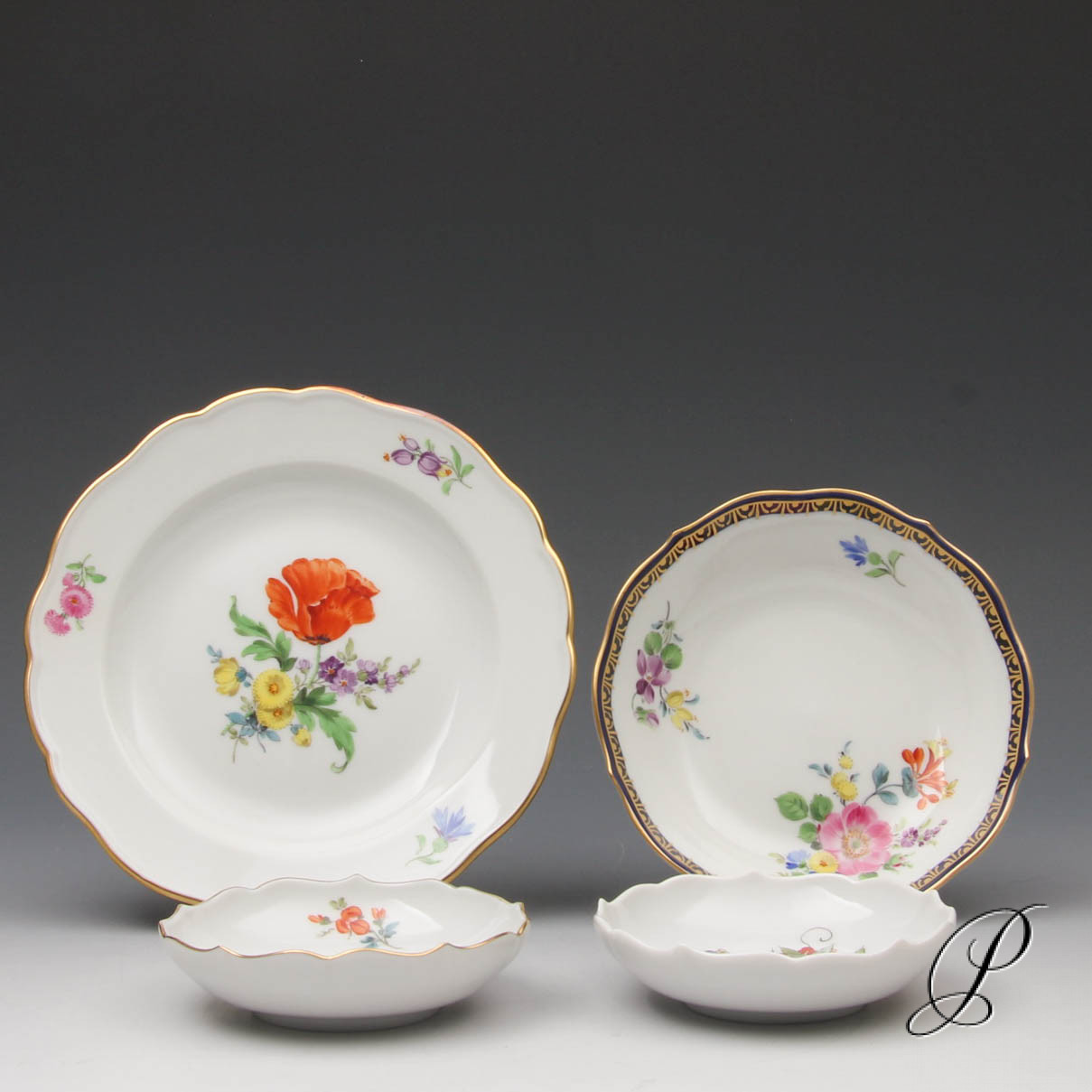 4 Stücken Meissner Porzellan Porzellan & Porcelain