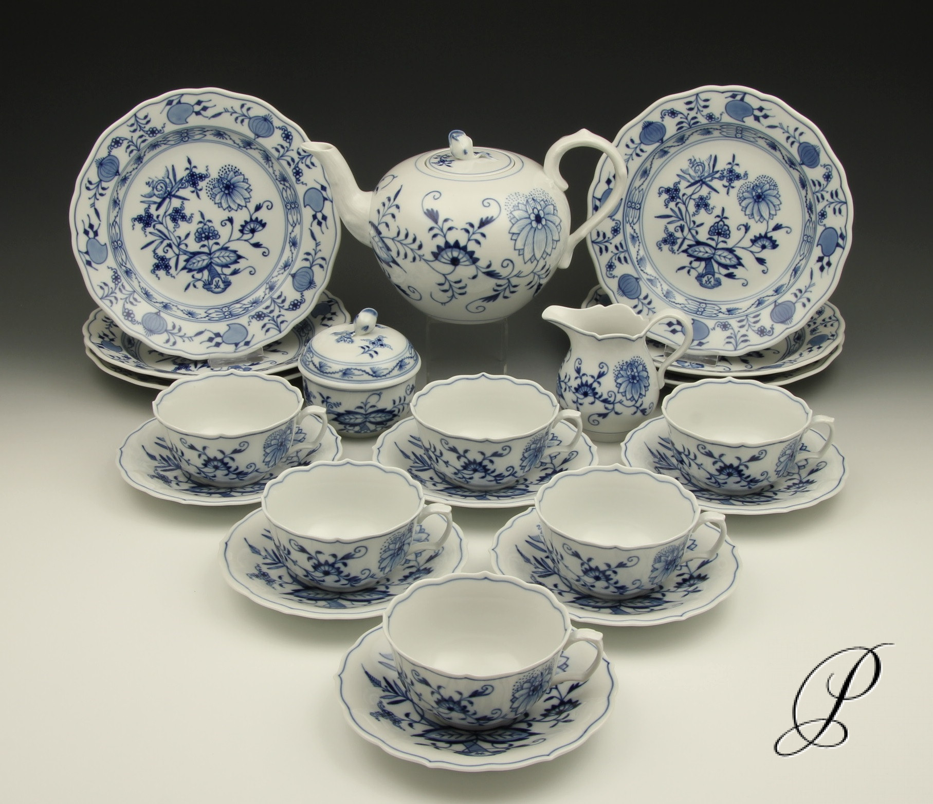 Teeservice Meissen für 6 Personen im Dekor Zwiebelmuster | Porzellan ...