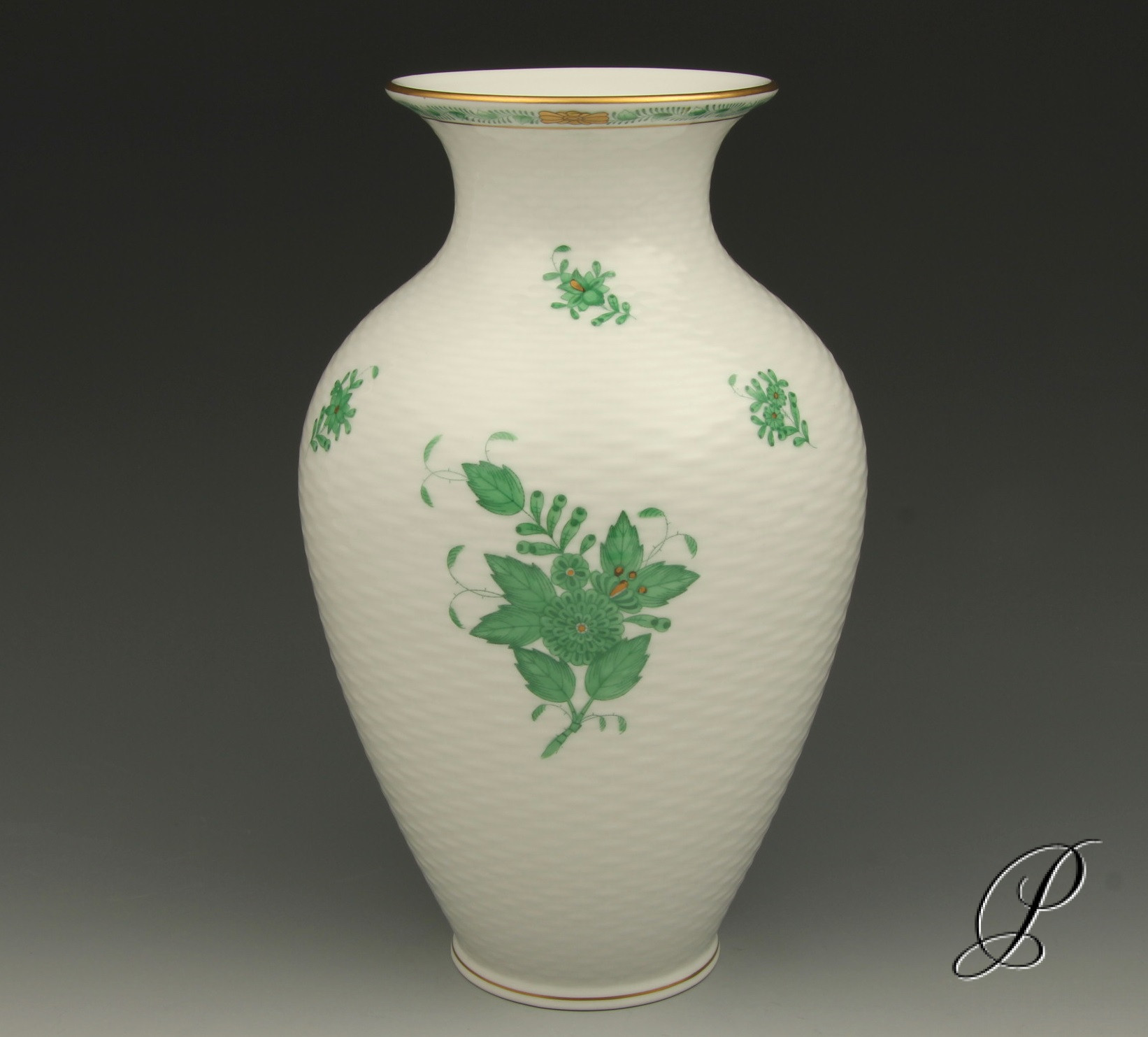 große Vase Herend Apponyi grün Porzellan & Porcelain