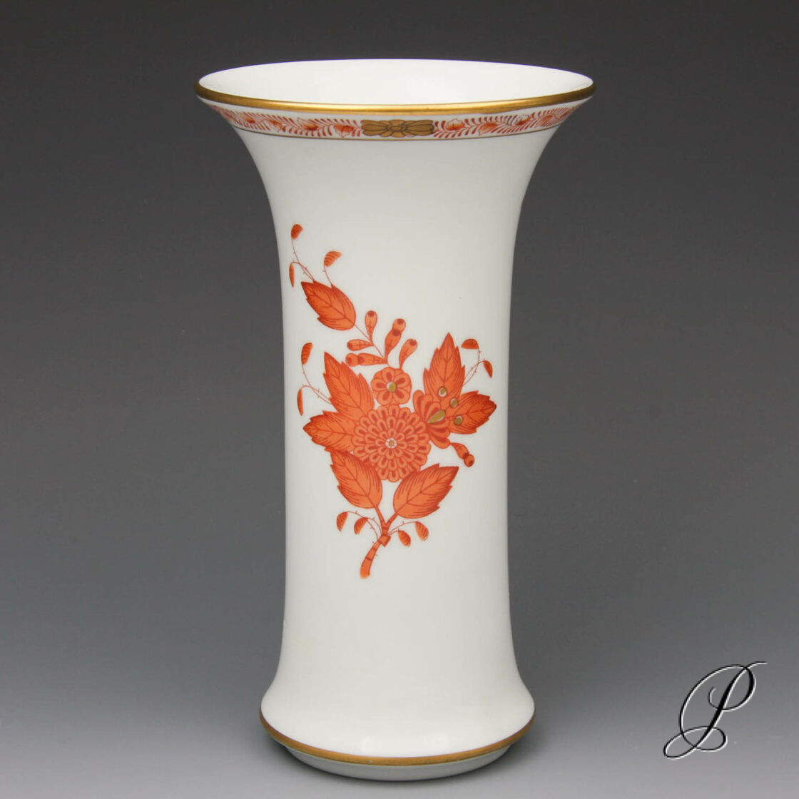 Vase Herend im Dekor Apponyi orange Porzellan & Porcelain