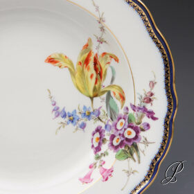 Suppenteller Meissen 1.Wahl Pfeiferzeit um 1924 Jhd. A-Kante Blumenbukett