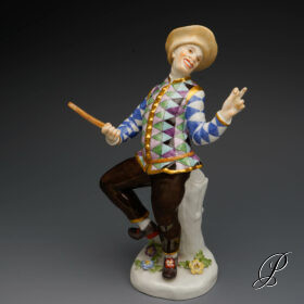 Komödiantenfigur Meissen Harlekin aus der Commedia dell`arte