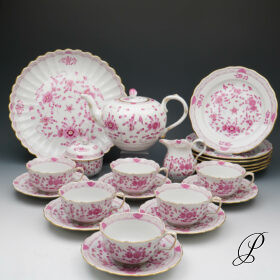 Teeservice Meissen 1.Wahl reiche Indische Malerei purpur