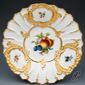 Prunkteller Meissen 1.Wahl mit Obstmalerei Knaufzeit um 1900 Jhd.
