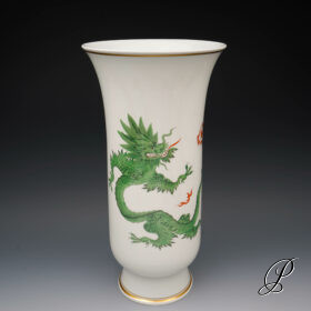 große (35cm) Vase Meissen im Dekor Mingdrache grün