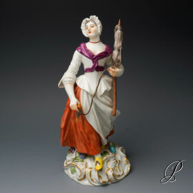 große Figur Meissen 1.Wahl aus der Serie der Handwerker "Schumachers Frau"
