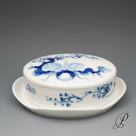 Meissen Butterdose 1.Wahl blaue Orchidee auf Ast von Prof. Heinz Werner