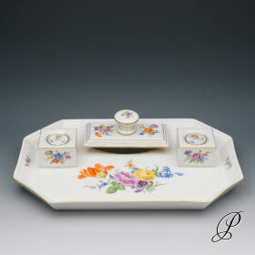 wunderschönes Schreibset Meissen Blumenbukett