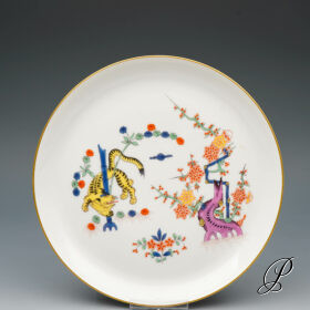 Wandteller Meissen 1.Wahl im Dekor Chinesischer Drache und Storch