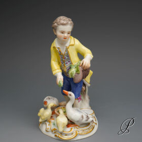 Figur Meissen 1.Wahl Pfeiferzeit um 1924 Jhd. "der Gänsehirte"