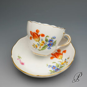 Mokkagedeck Meissen im Dekor Blume3