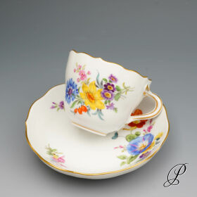Mokkagedeck Meissen 1.Wahl Blumenbukett