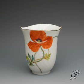 Becher Meissen 1.Wahl Wellenspiel  wilder Mohn