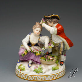 wunderschöne Figurengruppe Meissen 1.Wahl "Allegorie Frühling " Knaufzeit um 1900 Jhd.