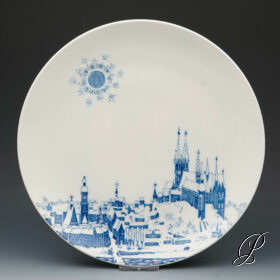 Wandteller Meissen 1.Wahl mit Ansicht der Meissner Altstadt und Dom