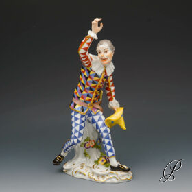 Komödiantenfigur Meissen 1.Wahl Harlekin aus der Commedia dell`arte