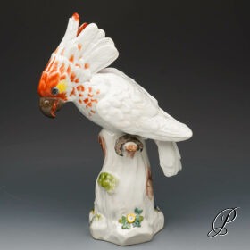 große Figur Meissen Pfeiferzeit um 1924Jhd. Kakadu
