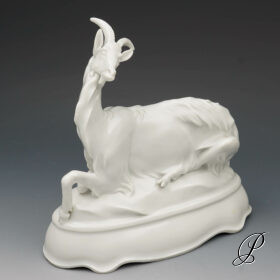 Seltene Meissen Figur Ziegenbock Max Esser aus dem Tafelaufsatz Reineke Fuchs