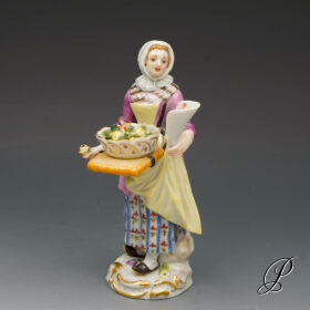 Figur Meissen Pariser Ausrufer - Blumenhändlerin