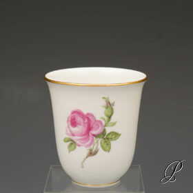 Becher Meissen im Dekor rote Rose