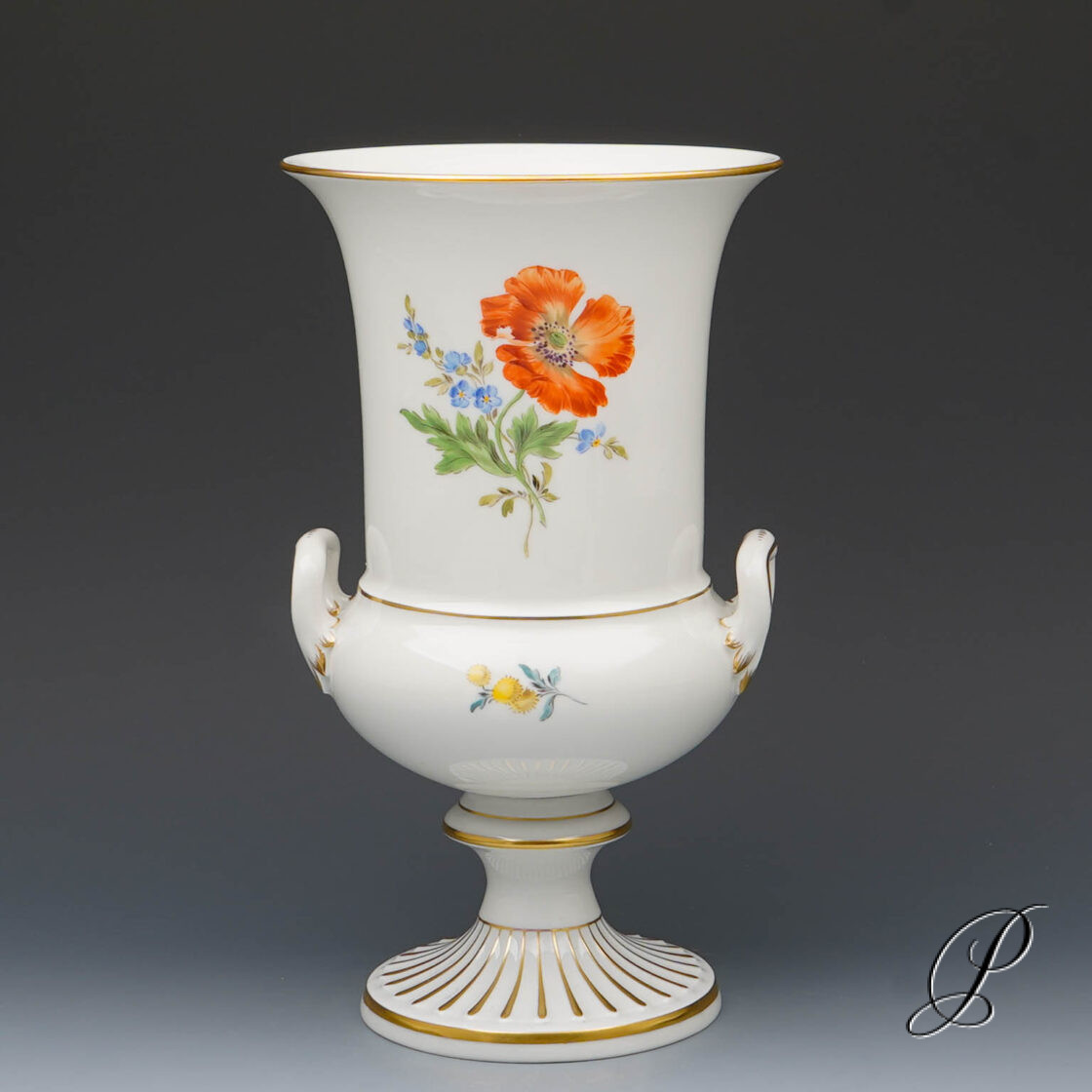 große Meissen Amphorenvase im Dekor Blume2