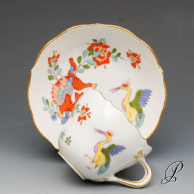 Mokkagedeck Meissen 1.Wahl im Dekor "Chinesischer Drache und Storch"