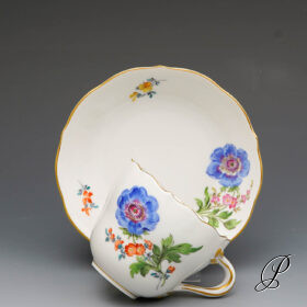 Mokkagedeck Meissen im Dekor Blume2