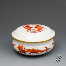Meissen Dose 1.Wahl reicher Drache rot