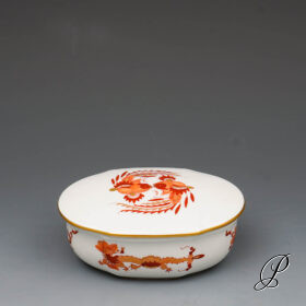 Meissen ovale Dose 1.Wahl reicher Drache Rot
