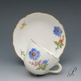 Mokkagedeck Meissen im Dekor Blume2