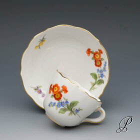 Mokkagedeck Meissen im Dekor Blume2
