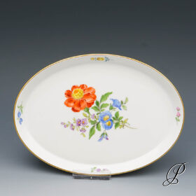 Tablett Meissen 1.Wahl mit Blumenmalerei
