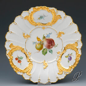 Prunkteller Meissen 1.Wahl mit Obstmalerei Knaufzeit um 1900 Jhd.