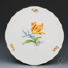 große Tortenplatte Meissen im Dekor Blume2
