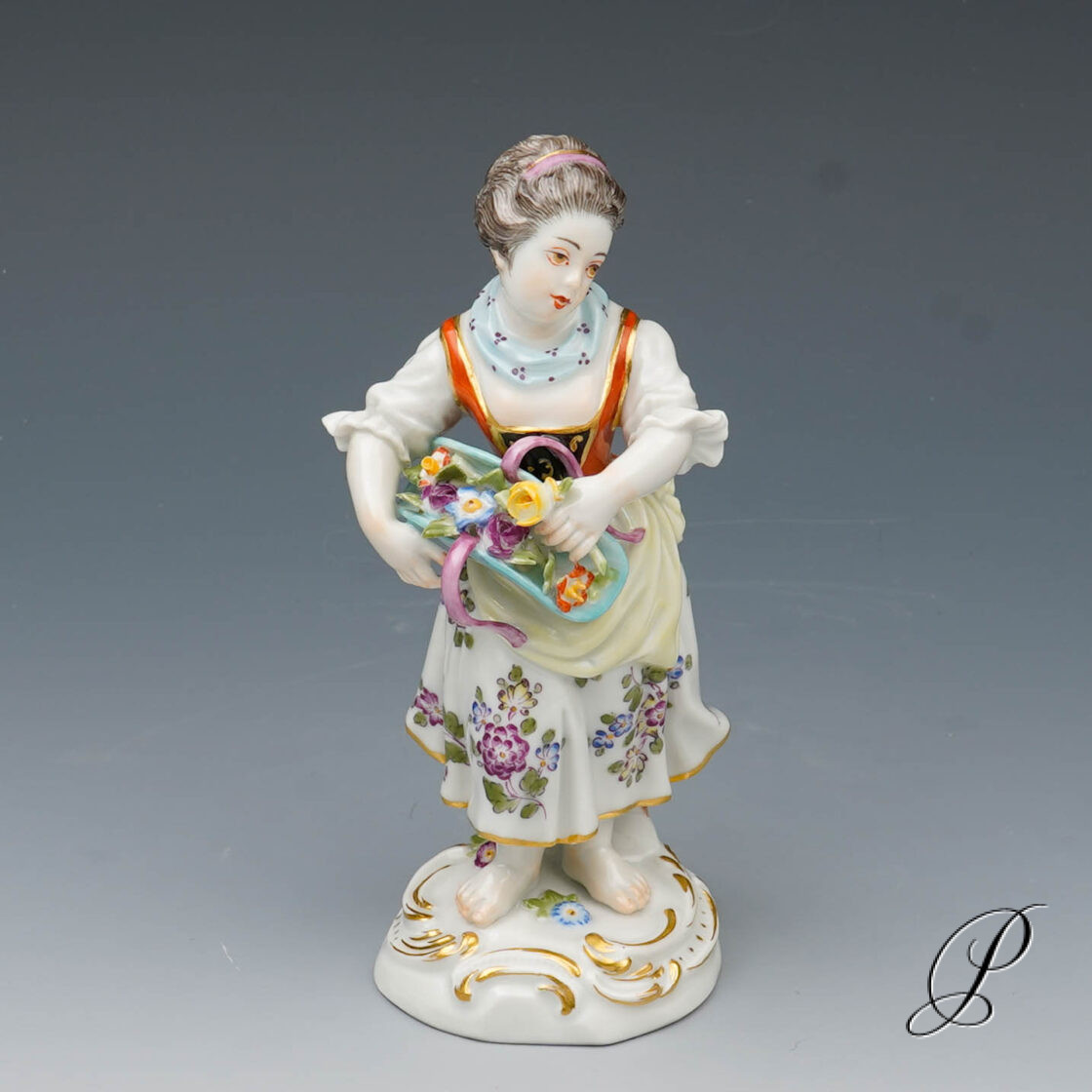 Gärtnerkind Meissen 1.Wahl Mädchen mit Blumen NP# 2640,- EUR