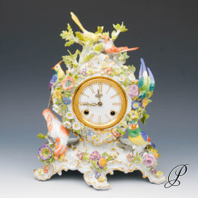 wunderschöne Uhr Meissen 1.Wahl "Blumen und Vögel"