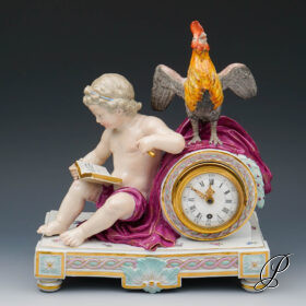 Kaminuhr Meissen "Allegorie der Zeit" Knaufzeit um 1860 Jhd.