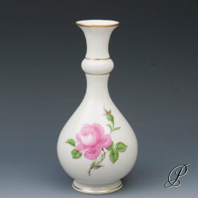 Vase Meissen im Dekor Rote Rose