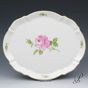 Tablett  Meissen im Dekor Rote Rose