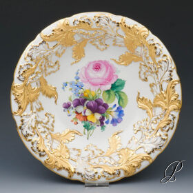 großer Prunkteller Meissen 1.Wahl um 1900 Jhd. mit wunderschönem Blumenbukett