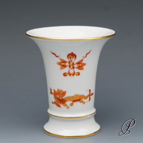 Vase Meissen 1.Wahl im Dekor Reicher Drache rot