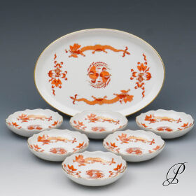 Konfektset Meissen 1.Wahl reicher Drache Rot