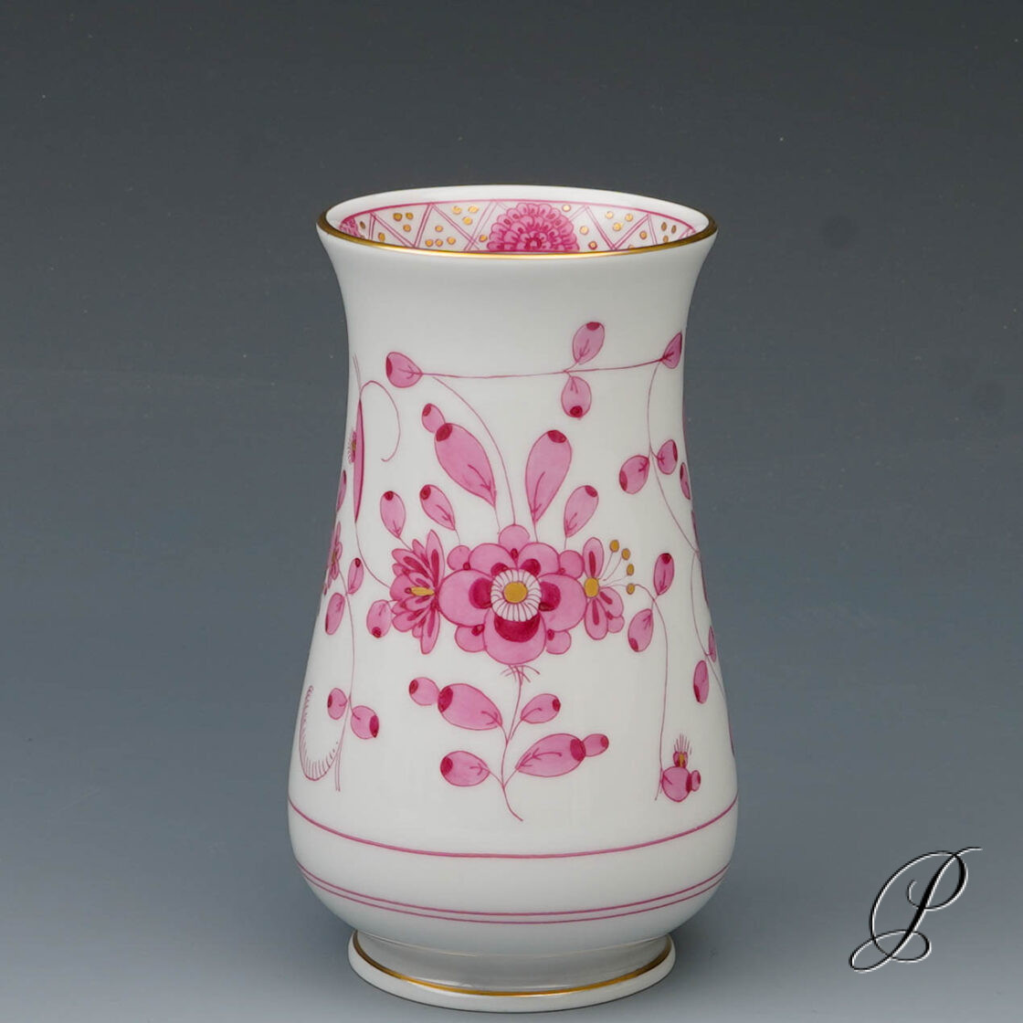 Vase Meissen 1.Wahl reiche Indische Malerei purpur