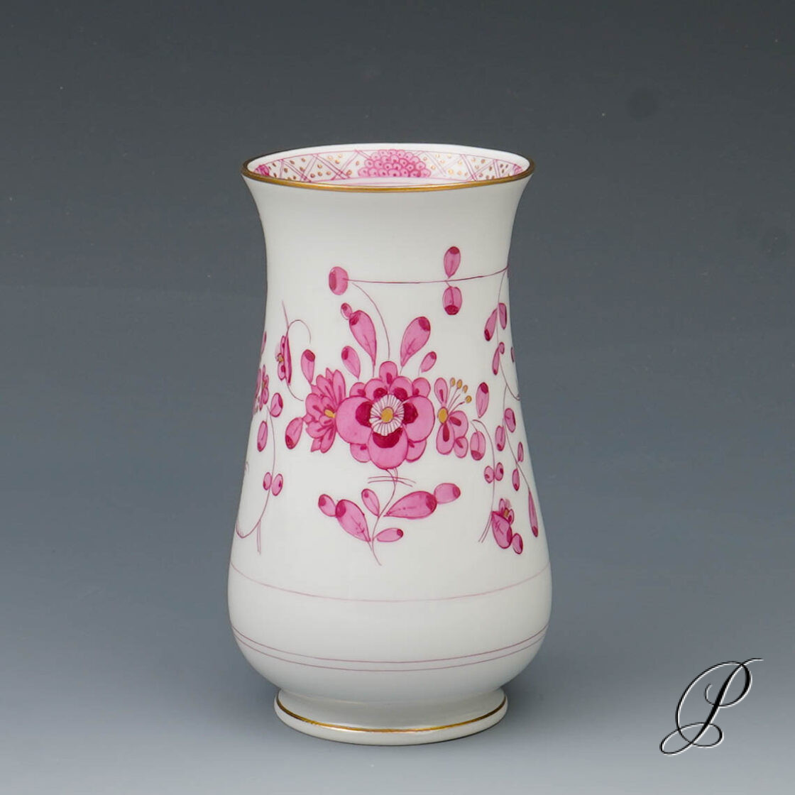 Vase Meissen 1.Wahl reiche Indische Malerei purpur