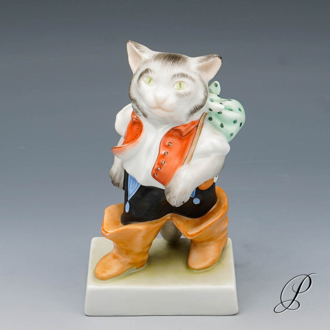 Figur Herend Porzellan "der gestiefelte Kater"