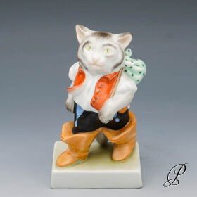 Figur Herend Porzellan "der gestiefelte Kater"