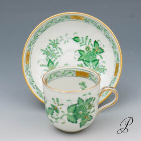 Mokkagedeck Herend im Dekor Fleurs des Indes