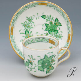 Mokkagedeck Herend im Dekor Fleurs des Indes