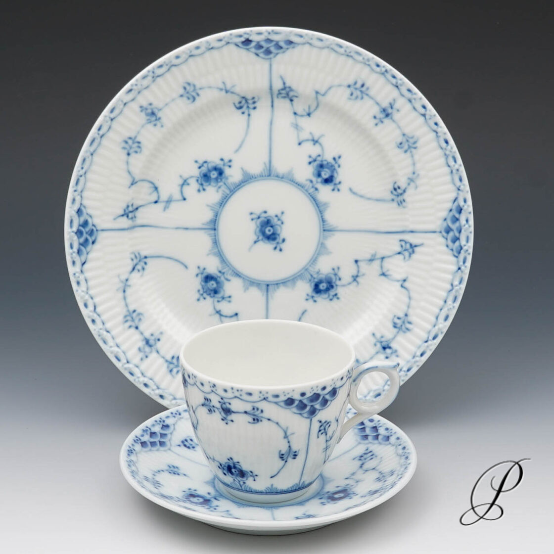 Kaffeegedeck Royal Copenhagen Musselmalet Halbspitz